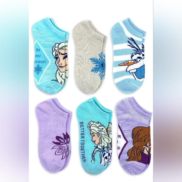 Nwt Disney Frozen Character Socks in Blue and Purple - Picture 3 of 3